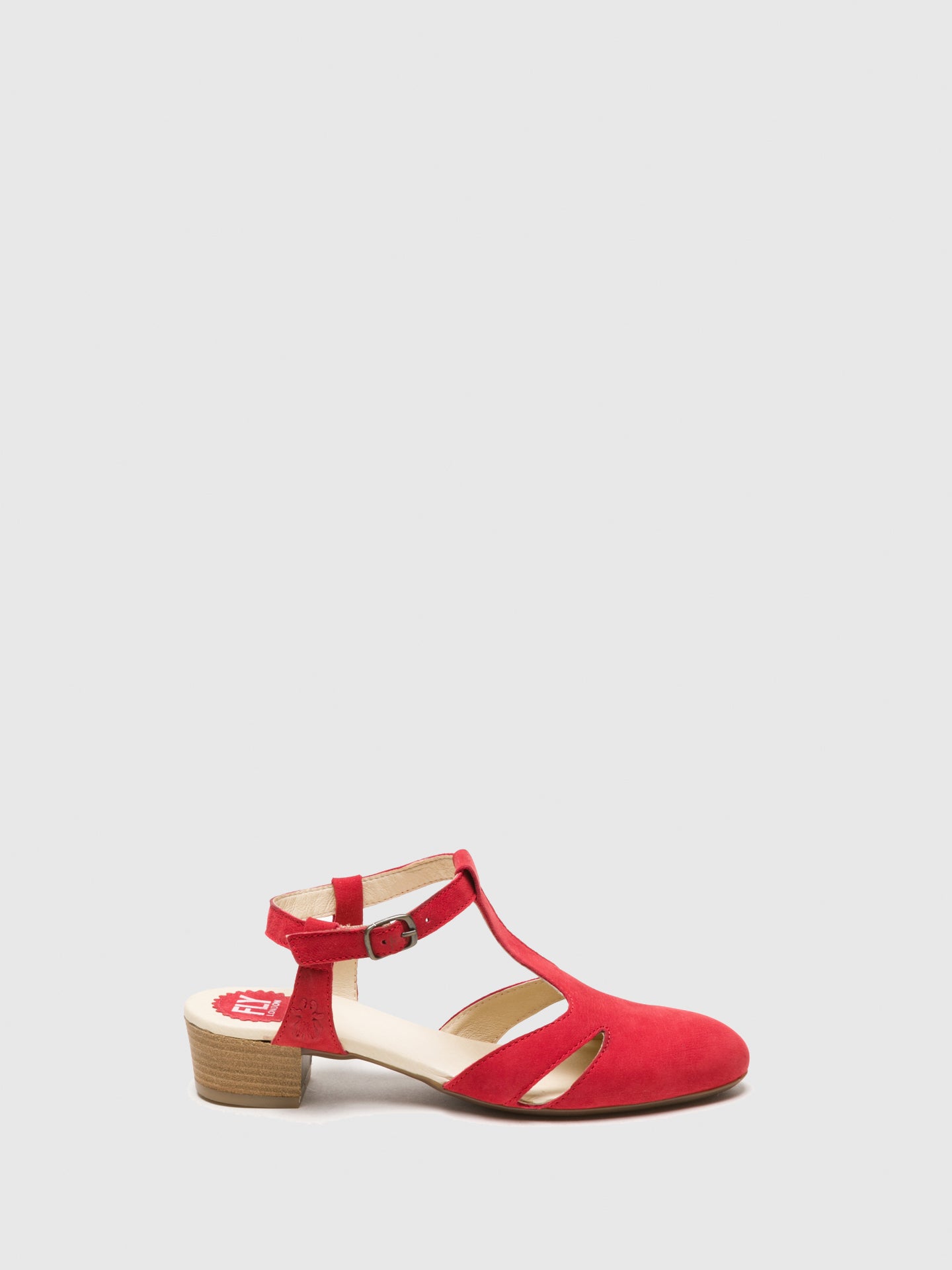 Fly London Red T-Strap Sandals